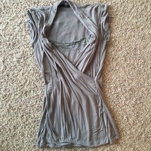 Maurice's grey layered blouse